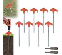 Piquets de tente à visser, vis robuste pour piquets de tente, sardines stables, ancrage au sol pour camping, accessoires de tente, sardines à visser résistantes aux tempêtes, kit d'ancrage de tente (8