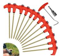 Piquets De Tente | Ancrages Métalliques Fluorescents - Ensemble de Tiges Filetées Hexagonales Stables Fluorescentes pour Serre, Jardin, Plage, Clôtures Végétales et Aménagement Paysager