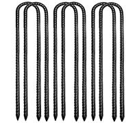 Piquets de Tente d'agrafes de Jardin Piquet d'armature Crochets Acier Ancrage au Sol Robuste pour Trampoline Auvents Tente Camping 30CM 6PCS