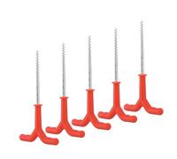 Piquets de Tente de pêche sur Glace, piquets de Tente Robustes en Fer ABS à Fixation Rapide pour abri de pêche sur Glace Rouge 18.5cm 5 Paquets