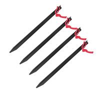 Piquets de Tente en Alliage d'aluminium 4 pièces, piquets de Jardin de Support de Plante, Clous Robustes en métal, Pointes métalliques de Tente pour hamacs de Camping au Sol (Noir (Vendu 4 pour 1))