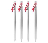 Piquets de Tente en Alliage d'aluminium 4 pièces, piquets de Jardin de Support de Plante, Clous Robustes en métal, Pointes métalliques de Tente pour hamacs de Camping au Sol (Argent (Vendu 4 pour 1))