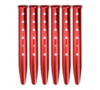 Piquets de tente en aluminium en forme de U pour une mise à la terre sécurisée, 6 piquets pour le camping et les aventures en plein air (rouge)