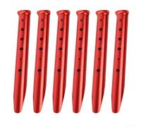 Piquets de tente en aluminium en forme de U pour une mise à la terre sécurisée, 6 piquets pour le camping et les aventures en plein air (orange)