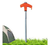 Piquets de tente robustes à visser - Piquets de tente percables avec piquets hexagonaux - Piquets métalliques de 20 cm pour le sol - Brillent dans le noir - Piquets de camping coupe-vent - Piquets à