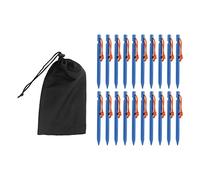 Piquets de Tente Robustes en Forme de V, piquets de Camping en Alliage d’Aluminium avec Cordes, piquets triangulaires de 18 cm pour résister au Vent, Comprenant 20 piquets et Un (Bleue)