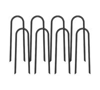 Piquets De Trampoline - Ensemble De 8 Clous En Forme De U, Ancrages À Vent Au Sol En Acier Galvanisé, Pointe Biseautée Robuste | Solution Sécurisée Pour Les Buts De Football, Tentes De Camping, Décora