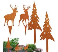 Piquets Décoratifs de Jardin | Décor de Piquet de Jardin en Métal pour Extérieur | Ornements Plats en Fer Antirouille pour Cadeaux Maison Mariage Extérieur