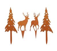 Piquets Décoratifs de Jardin - Piquets Métalliques Décoratifs pour Pots de | Ornements Plats en Fer Antirouille pour Cadeaux Maison Mariage Extérieur