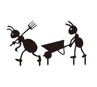 Piquets décoratifs pour jardin - Métal Décoration de piquets de jardin avec 2 ornements de fourmis | Piquets d'art en métal accrocheurs pour patio, pelouse et chemins | Idéal pour embe