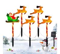 Piquets d'extérieur pour lumières solaires de Noël,piquets de Noël solaires | 5 lumières LED pour allée de en forme d'élan,Lumières extérieures, décorations de pour jardin, patio, cour, allé