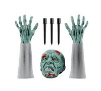 Piquets Effrayants d'halloween pour Jardin,Piquets de Pelouse avec Squelette Réaliste et Bras Décoratifs - Décoration Cimetière Extérieure Imperméable pour Allée Jardin Maison Hantée Accessoires Fête