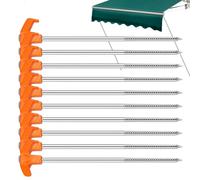 Piquets en métal, piquets métalliques non rouillés | 10 pièces piquets de tente - Piquets en métal non rouillés pointes en clou robustes pour tente familiale, patios extérieurs et auvents de prairie