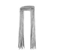 Piquets en U pour pelouse, Agrafes de Paysage galvanisées Argent en Forme de U 0,22-0,3x4x10-15cm 10/20/30/50 pcs(50PCS,Silver 0.22x4x10cm)