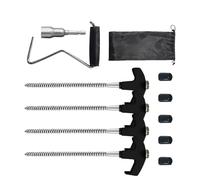 Piquets pour gonflables, piquets de tente à visser de 25,4 cm, piquets de trampoline en métal - pour trampoline, auvent gonflable, pelouse, jardin, extérieur, cour, camping