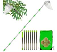 Piqueur de Fruits - Outils de Jardinage, cueilleur de Pomme avec poignée télescopique | Long Fruit Harvester, Outil de Poteau de cueillette de Fruits avec Porte-Sacs en Tissu, Facile à Visser