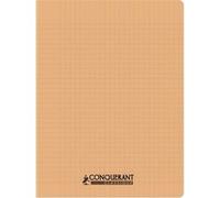 Piqûre 96 pages CONQUERANT, 17x22 cm, seyès, couv PP abricot