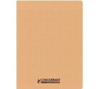 Piqûre 96 pages CONQUERANT, 24x32 cm, seyès, couv PP abricot G