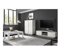 PIRALIA - Ensemble Salon complet Aspect Marbre Blanc