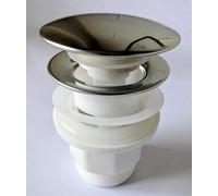 Piralla Prima Rapid Click Clack Bonde de vidage pour lavabo Finition chromée et blanche Montage complet
