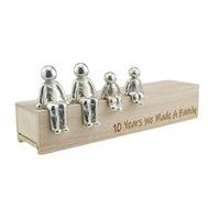 Pirantin Idée de 10e anniversaire de mariage - 10 ans nous avons fait une famille 100% étain - Choisissez votre combinaison familiale (2 enfants)