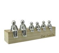 Pirantin Notre décoration familiale - Choisissez votre combinaison familiale (4 enfants) La boîte et le grain de bois peuvent varier