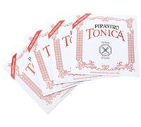 Pirastro Tonica 4/4 Jeu de cordes pour violon de calibre moyen avec extrémité à bille E, cordes de qualité supérieure fabriquées avec un noyau synthétique souple fin, accessoire de remplacement pour les joueurs de violon professionnels et étudiants