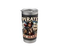 Pirate au cœur Gobelet isotherme en acier inoxydable double paroi