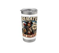 Pirate au cœur Gobelet isotherme en acier inoxydable double paroi