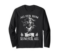 Pirate Blackbeard All For Rum For All Talk Like a Pirate Day Manche Longue