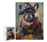 Pirate Bulldog Treasure Chest-3 Puzzle 1000 Pièces Educa Jouet en Bois Cadeau Unique Décoration Intérieure Jeu Éducatif Challenge Toy Adultes Et Enfants À Partir De 14 Ans 500 PCS