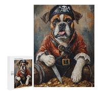 Pirate Bulldog Treasure Chest-4 Puzzle 1000 Pièces Educa Jouet en Bois Cadeau Unique Décoration Intérieure Jeu Éducatif Challenge Toy Adultes Et Enfants À Partir De 14 Ans 500 PCS