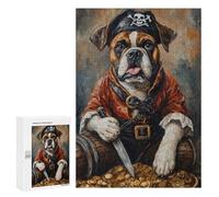 Pirate Bulldog Treasure Chest-4 Puzzle 1000 Pièces Educa Jouet en Bois Cadeau Unique Décoration Intérieure Jeu Éducatif Challenge Toy Adultes Et Enfants À Partir De 14 Ans 300 PCS