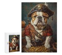 Pirate Bulldog Treasure Chest-6 Puzzle 1000 Pièces Educa Jouet en Bois Cadeau Unique Décoration Intérieure Jeu Éducatif Challenge Toy Adultes Et Enfants À Partir De 14 Ans 300 PCS
