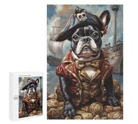 Pirate Bulldog Treasure Chest Puzzle 1000 Pièces Educa Jouet en Bois Cadeau Unique Décoration Intérieure Jeu Éducatif Challenge Toy Adultes Et Enfants À Partir De 14 Ans 1000 PCS
