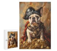 Pirate Bulldog Treasure Chest Puzzle 1000 Pièces Educa Jouet en Bois Cadeau Unique Décoration Intérieure Jeu Éducatif Challenge Toy Adultes Et Enfants À Partir De 14 Ans 1000 PCS