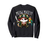 Pirate Cat Meow Matey Cute Kitten Kitty Girls Kids Women Sweatshirt