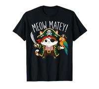 Pirate Cat Meow Matey Cute Kitten Kitty Girls Kids Women T-Shirt
