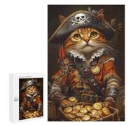 Pirate Cat Treasure Chest-10 Puzzle 1000 Pièces Educa Jouet en Bois Cadeau Unique Décoration Intérieure Jeu Éducatif Challenge Toy Adultes Et Enfants À Partir De 14 Ans 1000 PCS