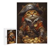 Pirate Cat Treasure Chest-10 Puzzle 1000 Pièces Educa Jouet en Bois Cadeau Unique Décoration Intérieure Jeu Éducatif Challenge Toy Adultes Et Enfants À Partir De 14 Ans 500 PCS