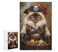 Pirate Cat Treasure Chest-14 Puzzle 1000 Pièces Educa Jouet en Bois Cadeau Unique Décoration Intérieure Jeu Éducatif Challenge Toy Adultes Et Enfants À Partir De 14 Ans 1000 PCS