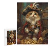 Pirate Cat Treasure Chest-19 Puzzle 1000 Pièces Educa Jouet en Bois Cadeau Unique Décoration Intérieure Jeu Éducatif Challenge Toy Adultes Et Enfants À Partir De 14 Ans 500 PCS