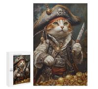 Pirate Cat Treasure Chest-2 Puzzle 1000 Pièces Educa Jouet en Bois Cadeau Unique Décoration Intérieure Jeu Éducatif Challenge Toy Adultes Et Enfants À Partir De 14 Ans 1000 PCS