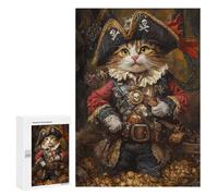 Pirate Cat Treasure Chest-20 Puzzle 1000 Pièces Educa Jouet en Bois Cadeau Unique Décoration Intérieure Jeu Éducatif Challenge Toy Adultes Et Enfants À Partir De 14 Ans 300 PCS