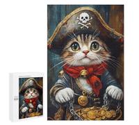 Pirate Cat Treasure Chest-26 Puzzle 1000 Pièces Educa Jouet en Bois Cadeau Unique Décoration Intérieure Jeu Éducatif Challenge Toy Adultes Et Enfants À Partir De 14 Ans 1000 PCS