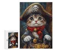 Pirate Cat Treasure Chest-26 Puzzle 1000 Pièces Educa Jouet en Bois Cadeau Unique Décoration Intérieure Jeu Éducatif Challenge Toy Adultes Et Enfants À Partir De 14 Ans 300 PCS
