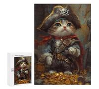Pirate Cat Treasure Chest-28 Puzzle 1000 Pièces Educa Jouet en Bois Cadeau Unique Décoration Intérieure Jeu Éducatif Challenge Toy Adultes Et Enfants À Partir De 14 Ans 300 PCS