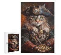 Pirate Cat Treasure Chest-31 Puzzle 1000 Pièces Educa Jouet en Bois Cadeau Unique Décoration Intérieure Jeu Éducatif Challenge Toy Adultes Et Enfants À Partir De 14 Ans 1000 PCS