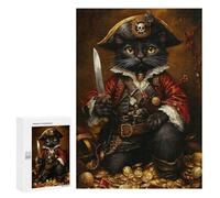 Pirate Cat Treasure Chest-6 Puzzle 1000 Pièces Educa Jouet en Bois Cadeau Unique Décoration Intérieure Jeu Éducatif Challenge Toy Adultes Et Enfants À Partir De 14 Ans 300 PCS