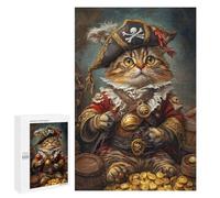 Pirate Cat Treasure Hunt Puzzle 1000 Pièces Educa Jouet en Bois Cadeau Unique Décoration Intérieure Jeu Éducatif Challenge Toy Adultes Et Enfants À Partir De 14 Ans 1000 PCS